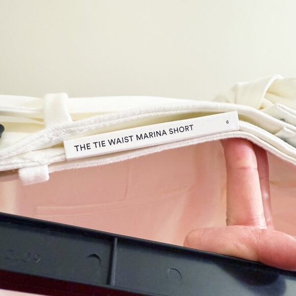 NWT Ann Taylor White The Tie Waist Marina Short Women's Size 6 Tie Belt Pockets - Picture 3 of 6